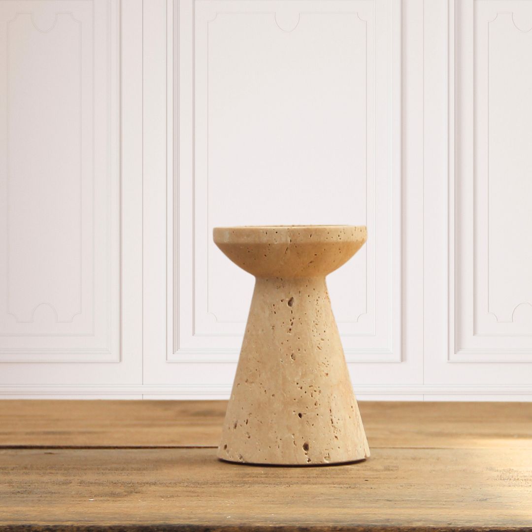 Candelabro Conico Travertino Grande