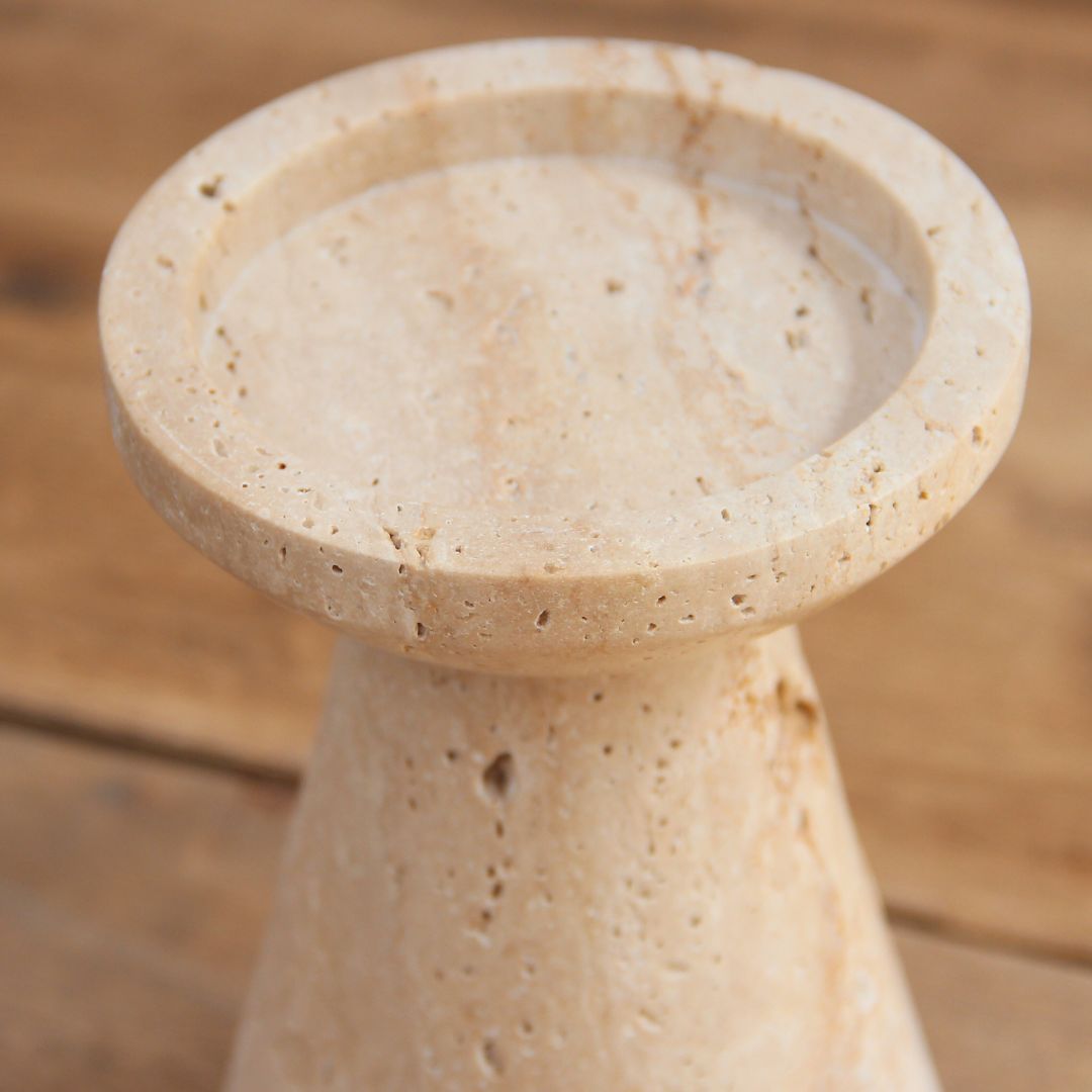 Candelabro Conico Travertino Chico