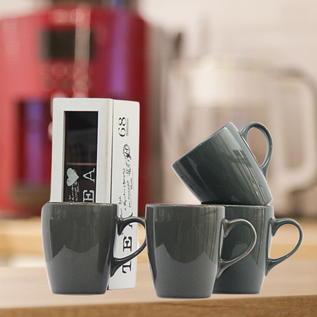 Pack 4 Jarros Positano Verdes/Caja de Té Vintage 23 cm x 9cm x 7 cm