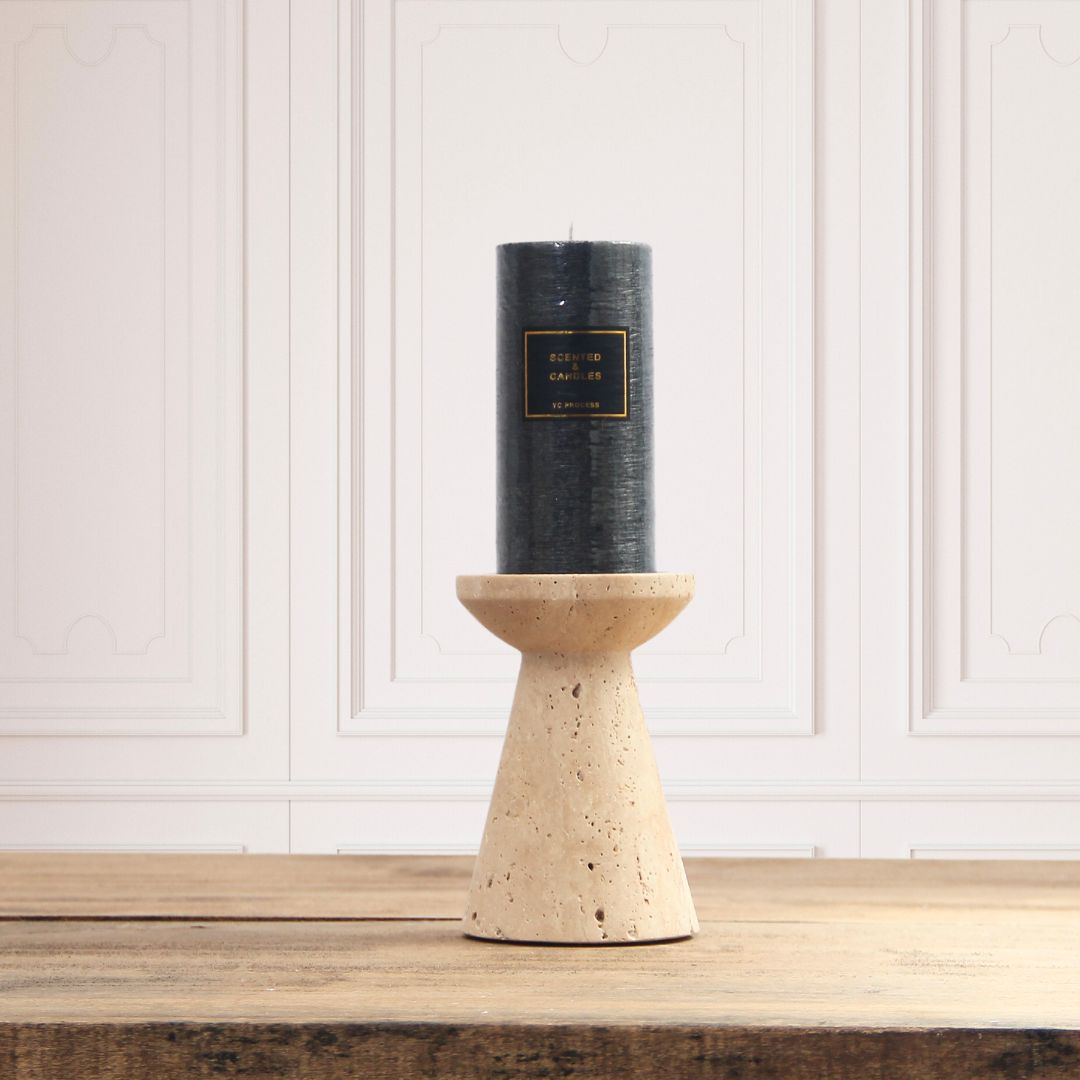 Candelabro Conico Travertino Grande