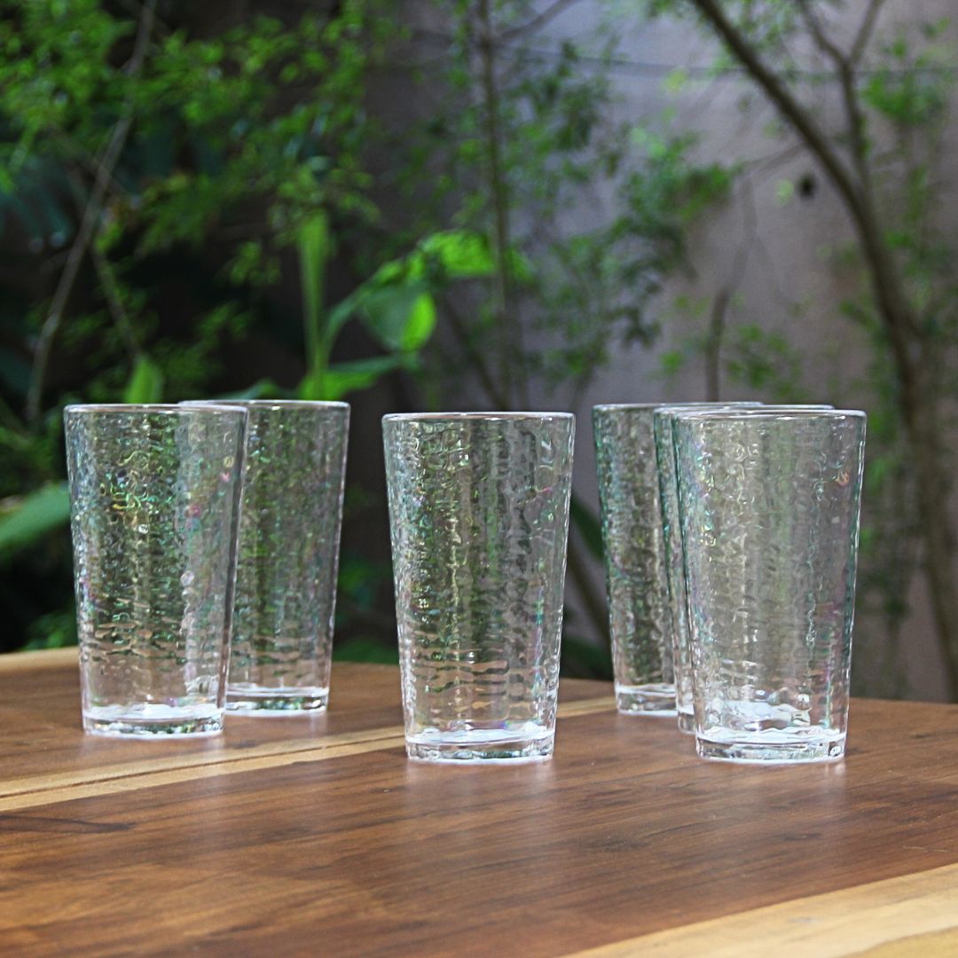 Juego 6 Vasos Altos Acrílico Martele