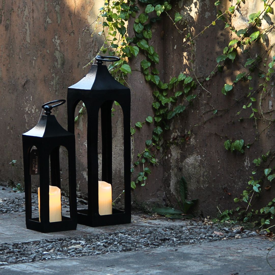 Farol Metal Mediano Negro 55 cm