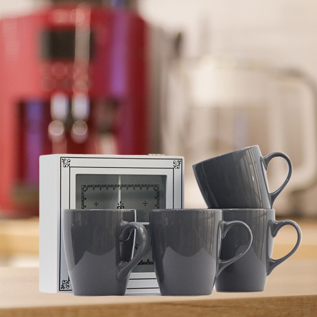 Pack 4 Jarros Positano Gris/Caja de Té Infusions Mediana