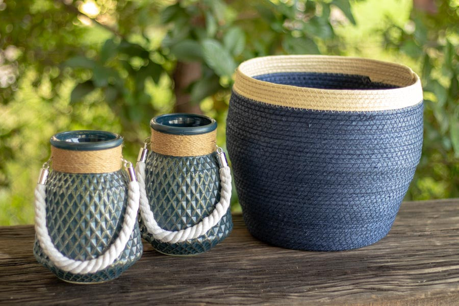 Canasto Seagrass Mediano Blue