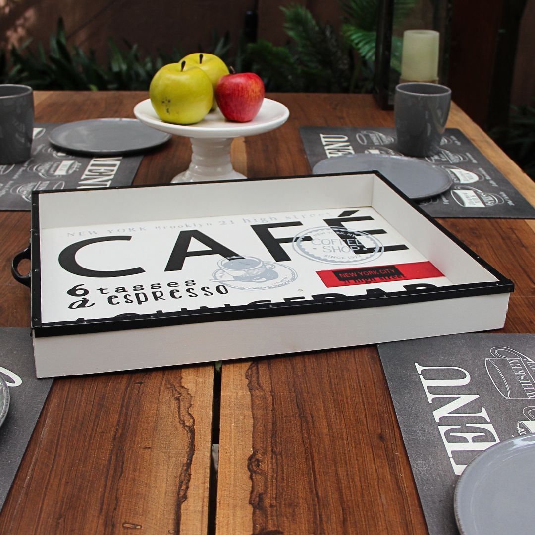 Bandeja Café Vintage 45 x 35 cm White