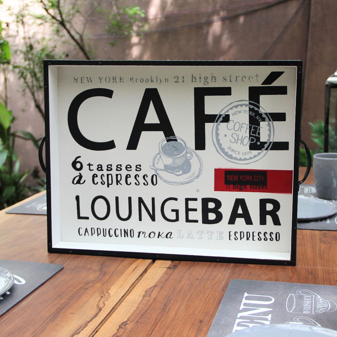 Bandeja Café Vintage 45 x 35 cm White