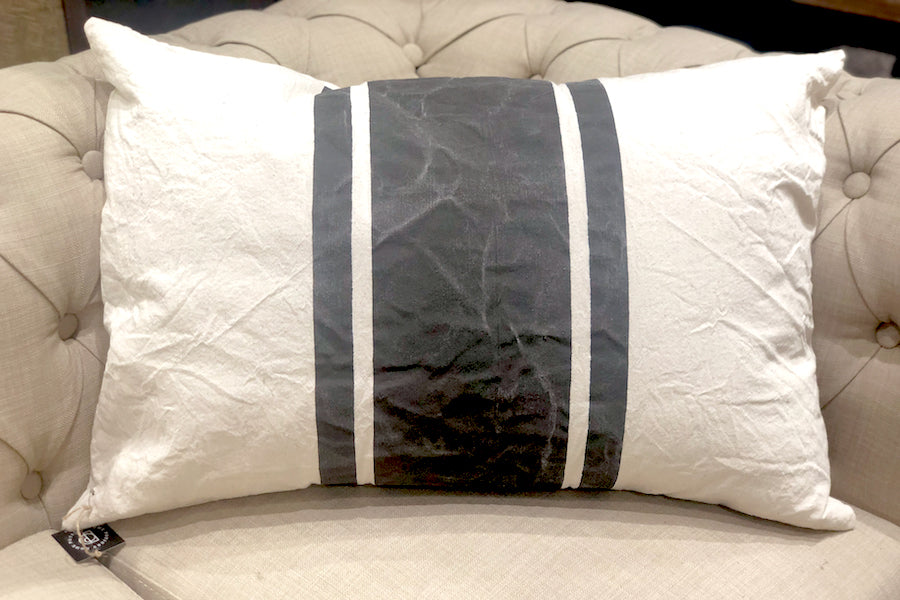 Almohadón Raya Francesa Gris Oscuro 50x70 cm