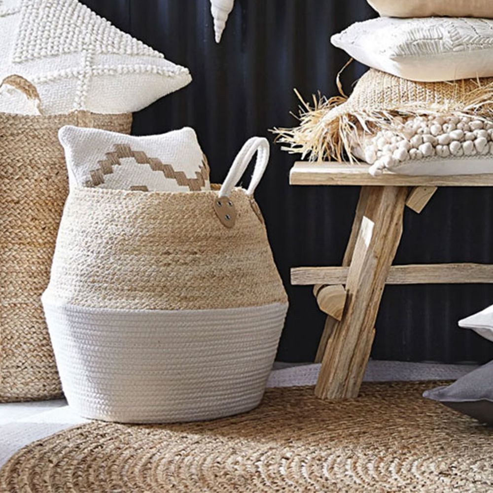 Canasto Bombe Crema / Blanco Gr