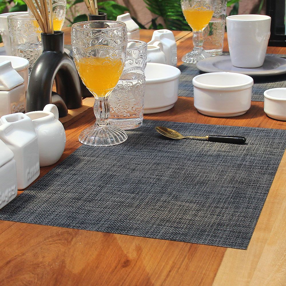 Individual Rafia Negro Jaspeado