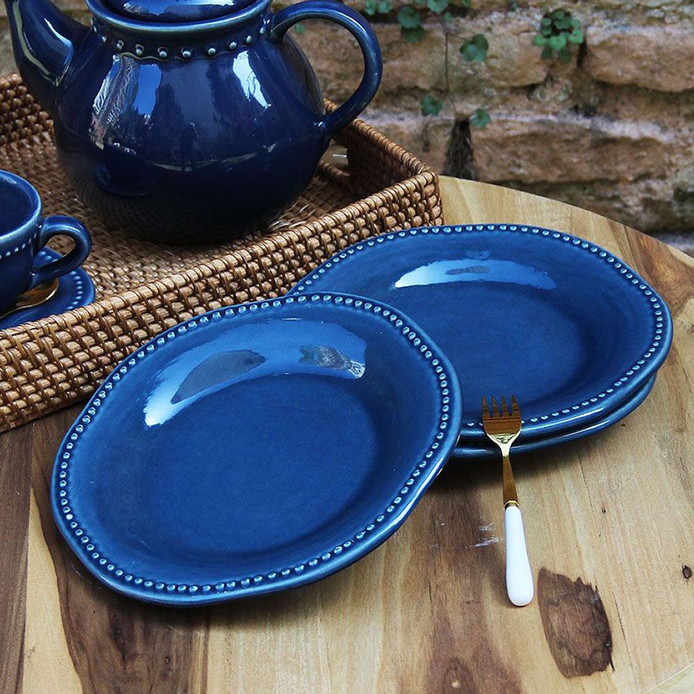 Plato Postre Queen Blue