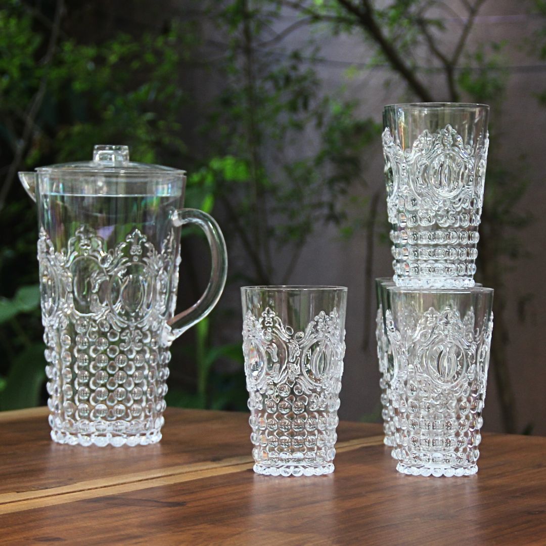 Juego 6 Vasos Altos + Jarra Acrílico Imperial