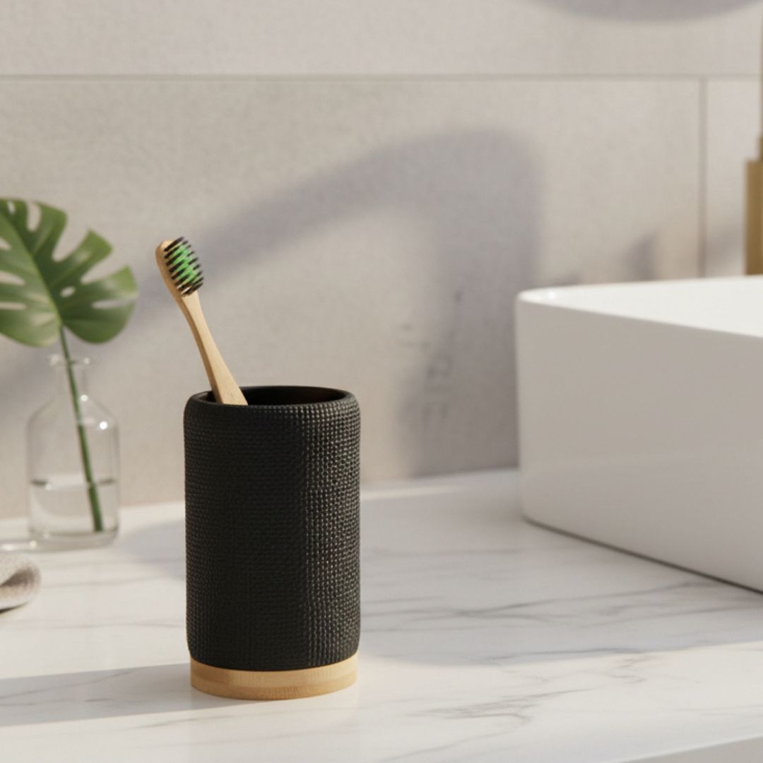 Set de Baño Root Negro x 4 Piezas