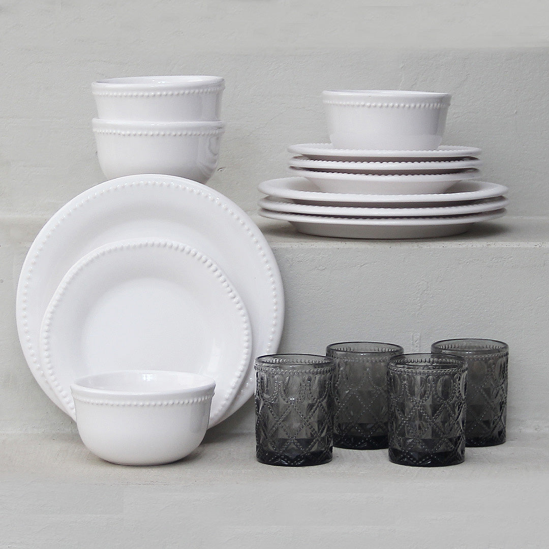 Juego 16 Piezas Queen/Vasos Diamond Grey