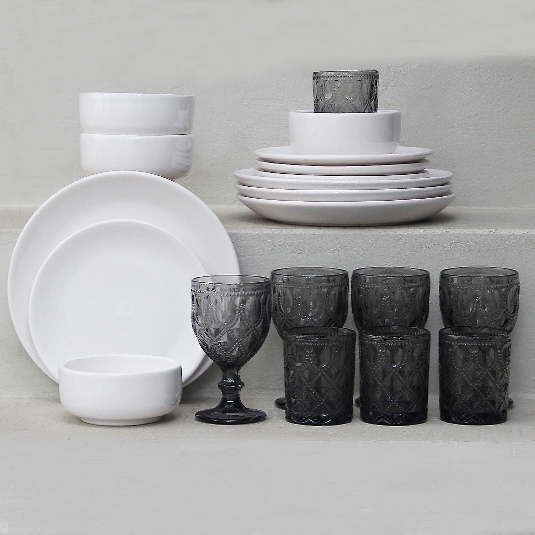 Juego 20 Piezas/Daily Vasos y Copas Diamond Grey