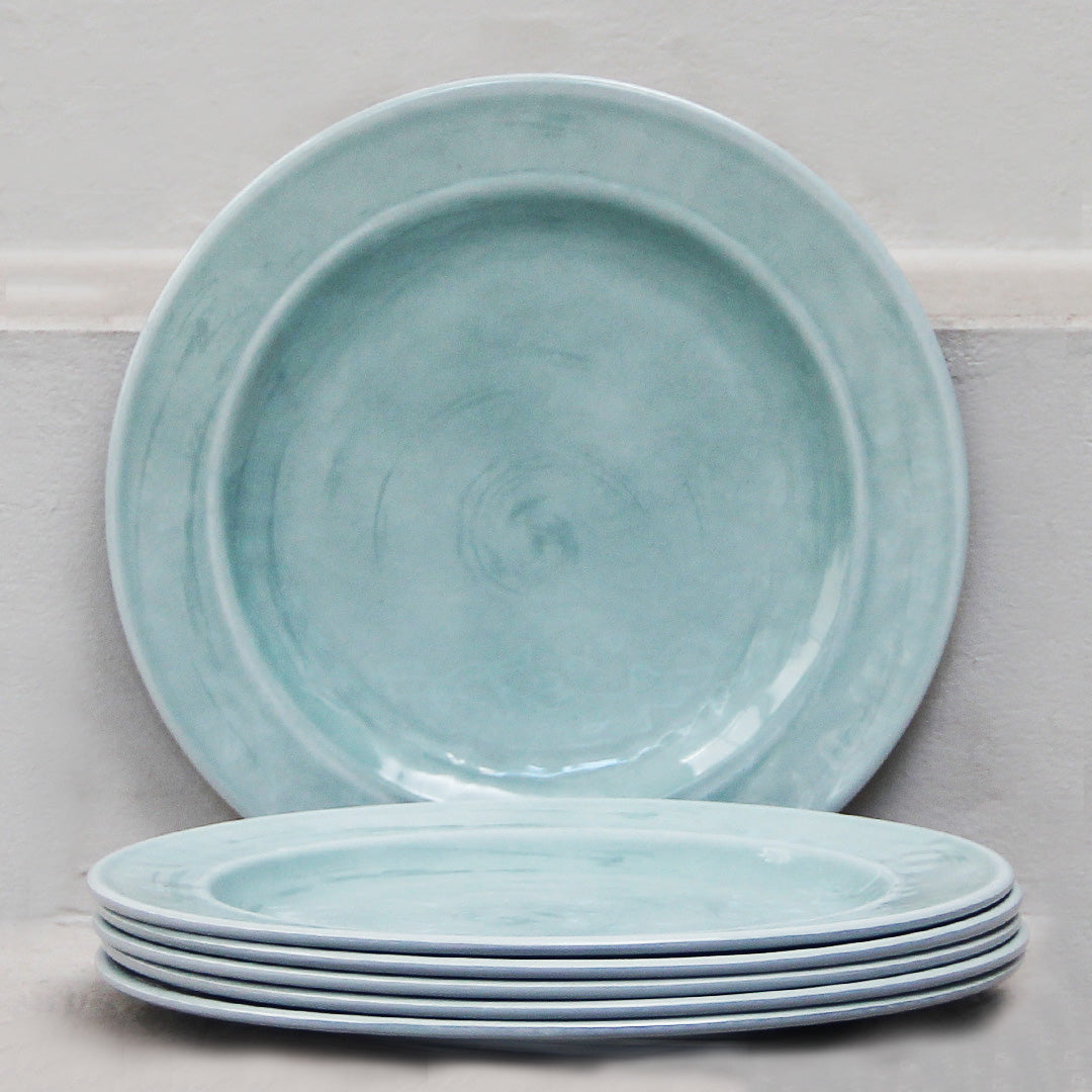 Pack 6 Platos Playos Melamina Verde Aqua