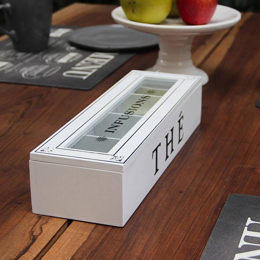 Pack 4 Jarros Positano Verde/ Caja de Té Infusions 33 cm x 11 cm x 9 cm