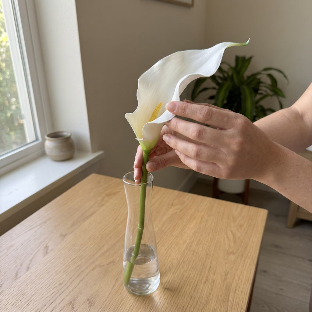 Calla Lily White Stem 58 cm