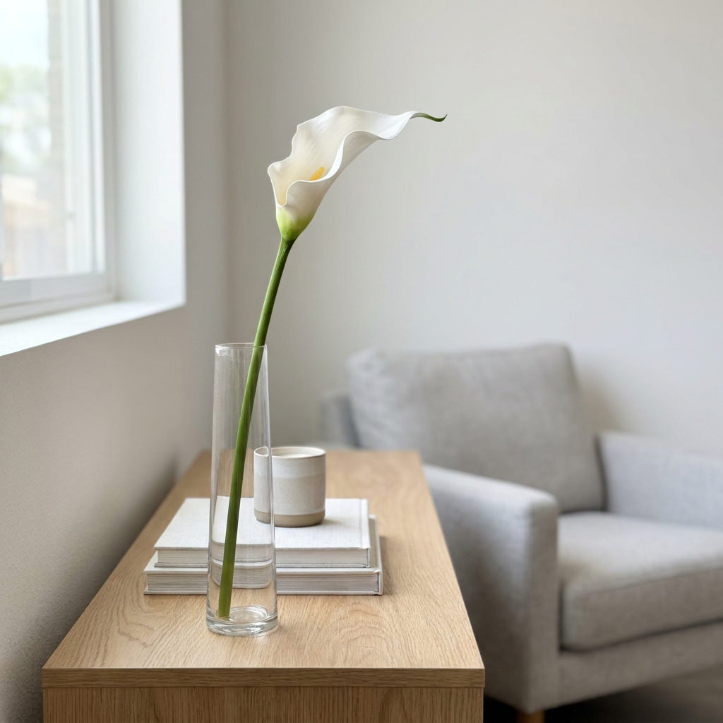 Calla Lily White Stem 58 cm