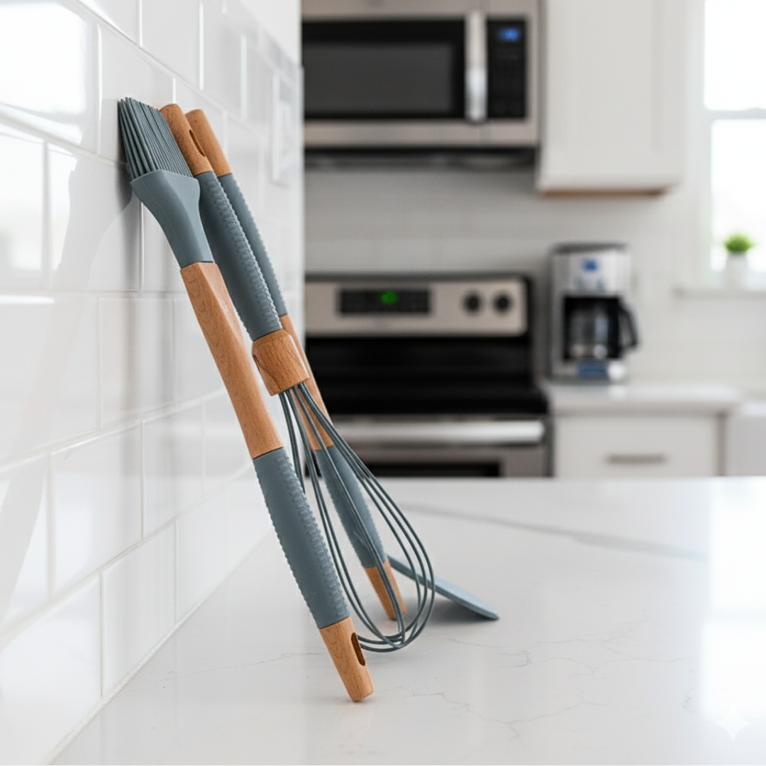 Pincel de Silicona y Madera Premium Gris 32 cm