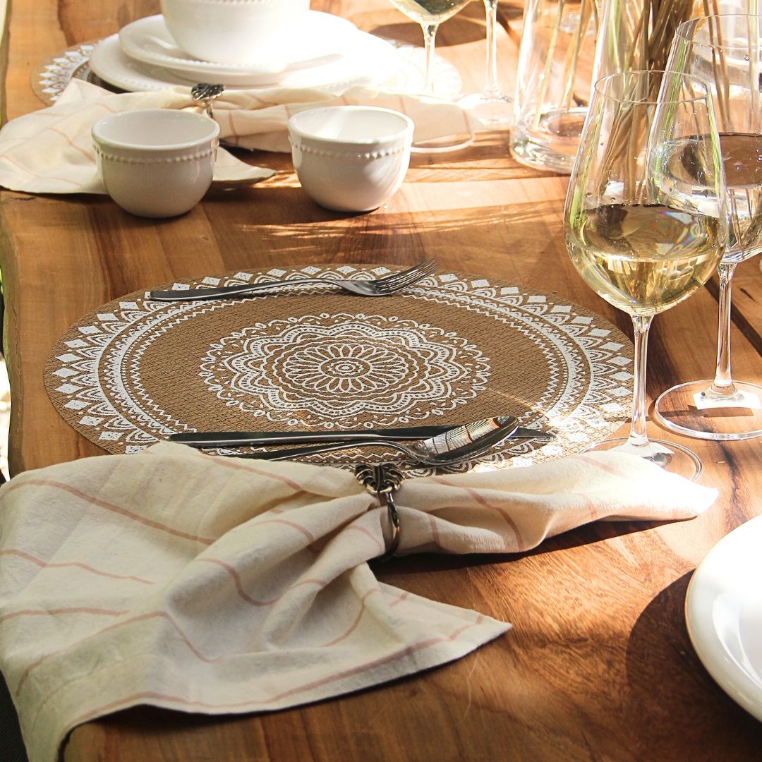 Individual Redondo Mandala Blanco 38 cm