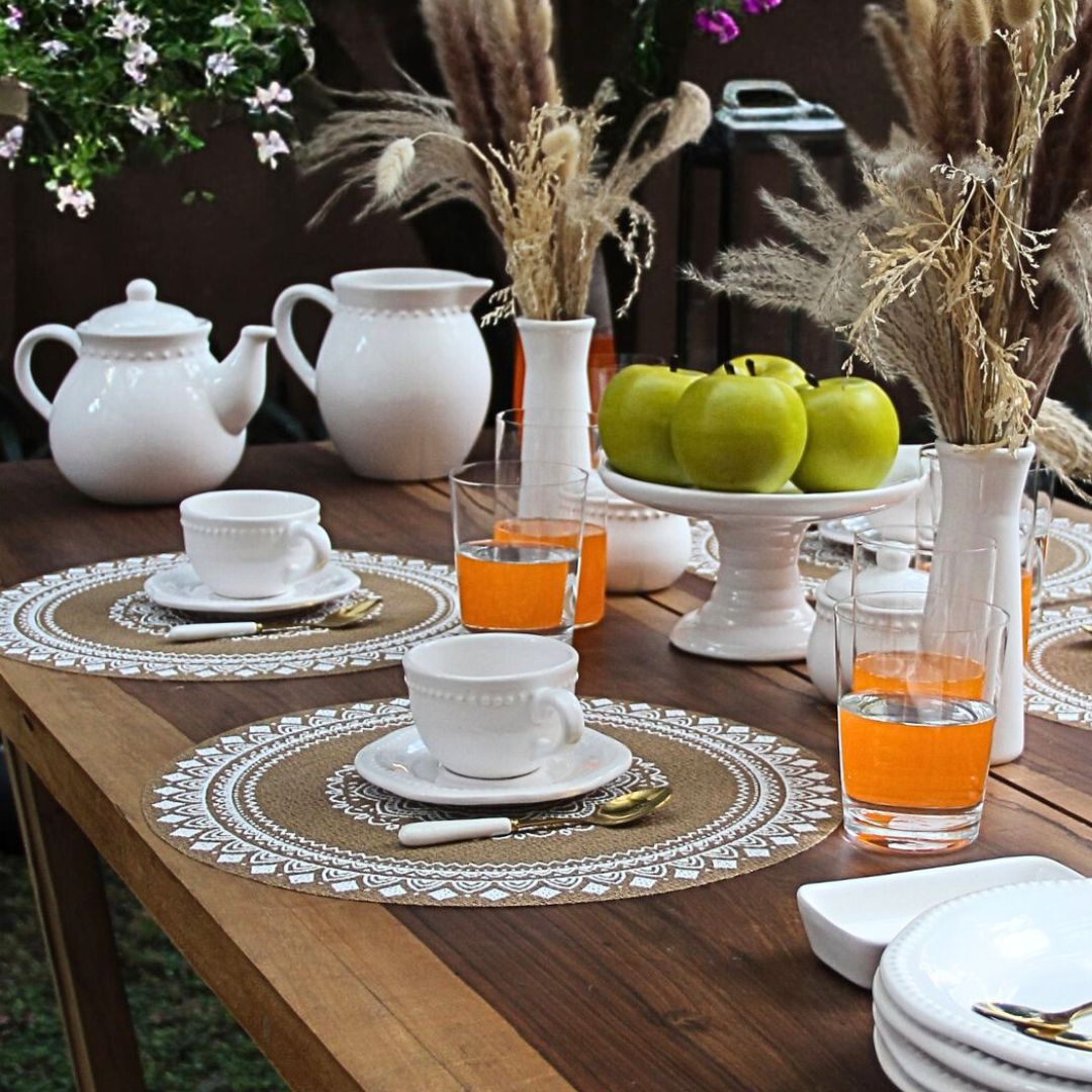 Individual Redondo Mandala Blanco 38 cm