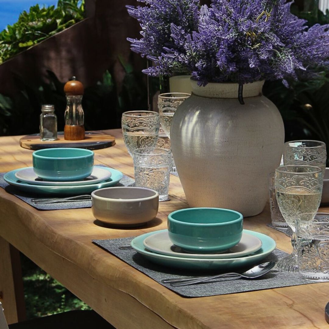 Juego 12 Piezas Daily Turquesa/Gris