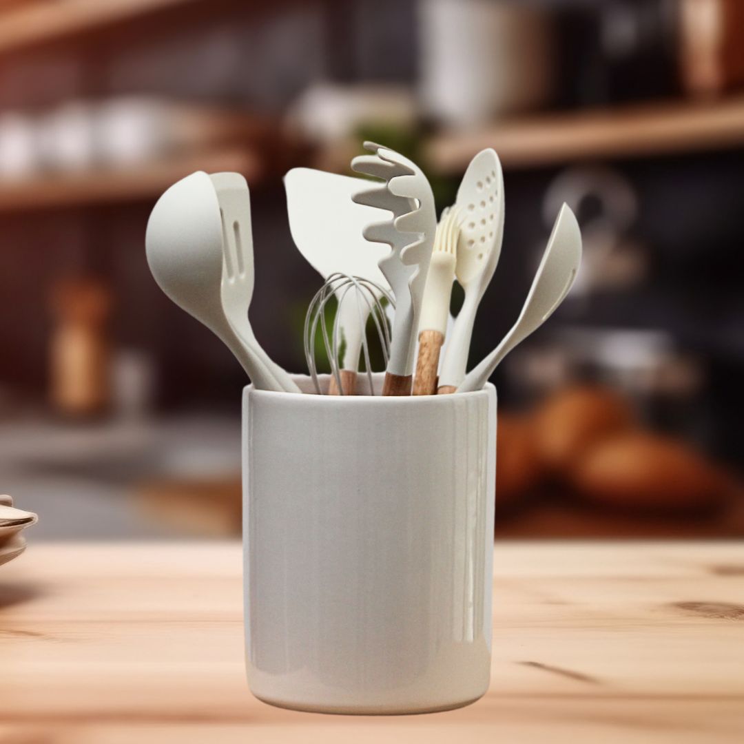 Cuchara Para Pasta de Silicona Premium Blanca 33 cm