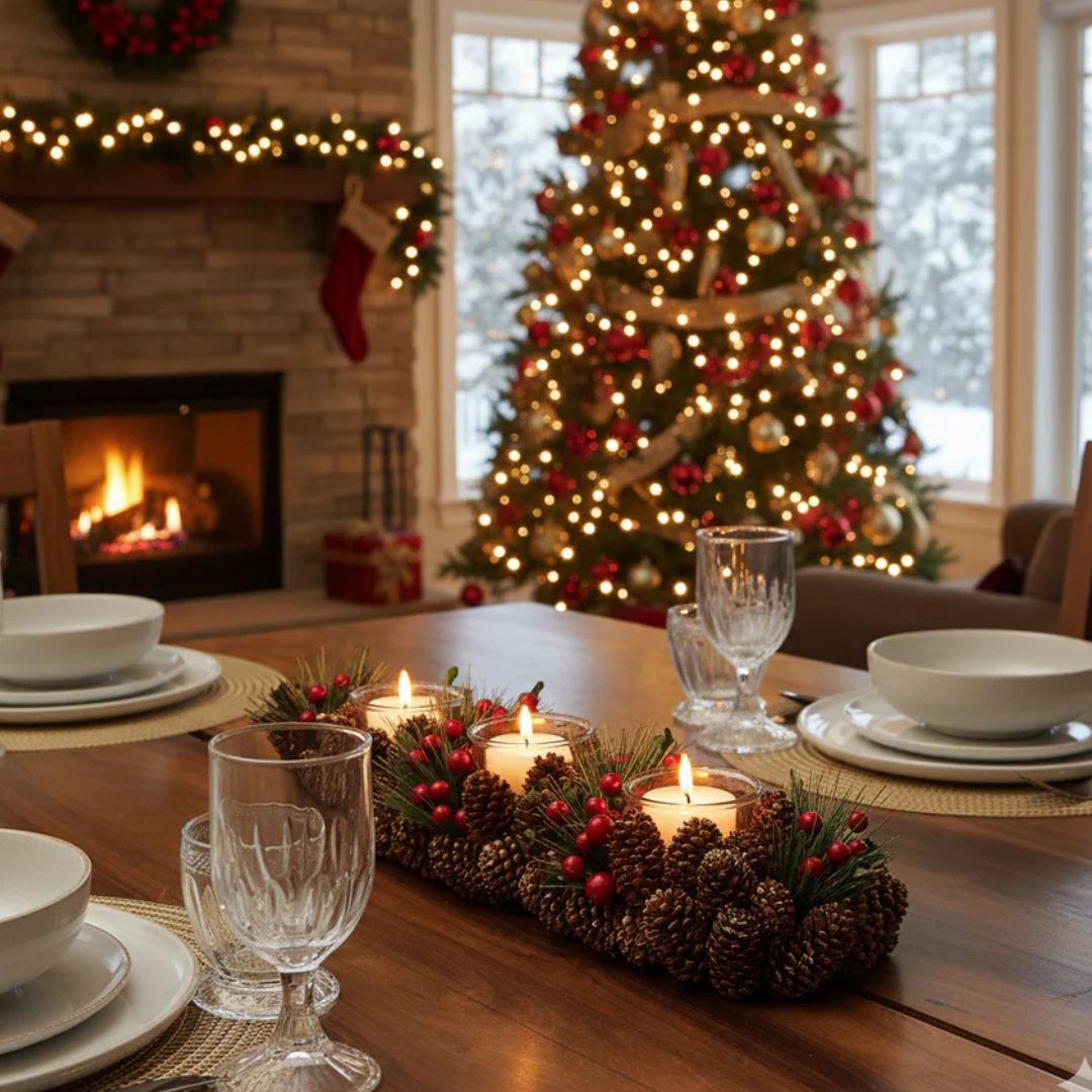 Portavelas Christmas Pine 41 cm