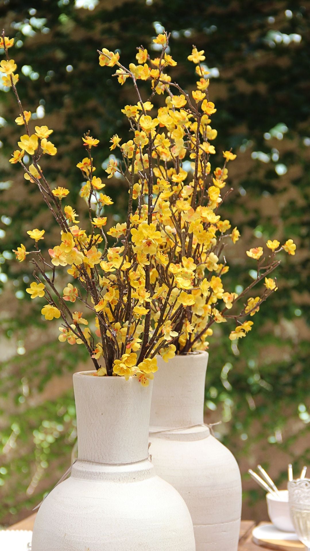 Yellow Cherry Blossom Stem 85 cm
