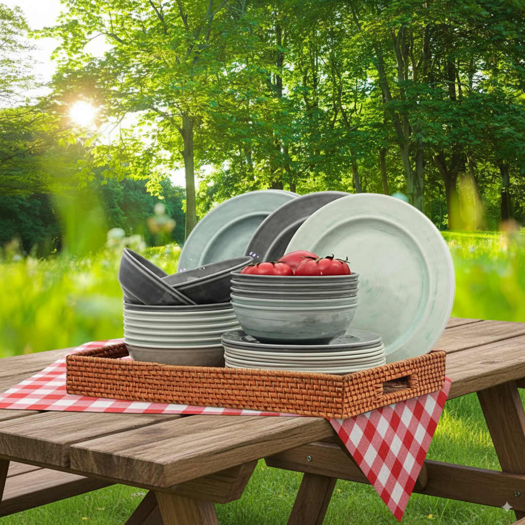 Plato Hondo Melamina Verde Aqua