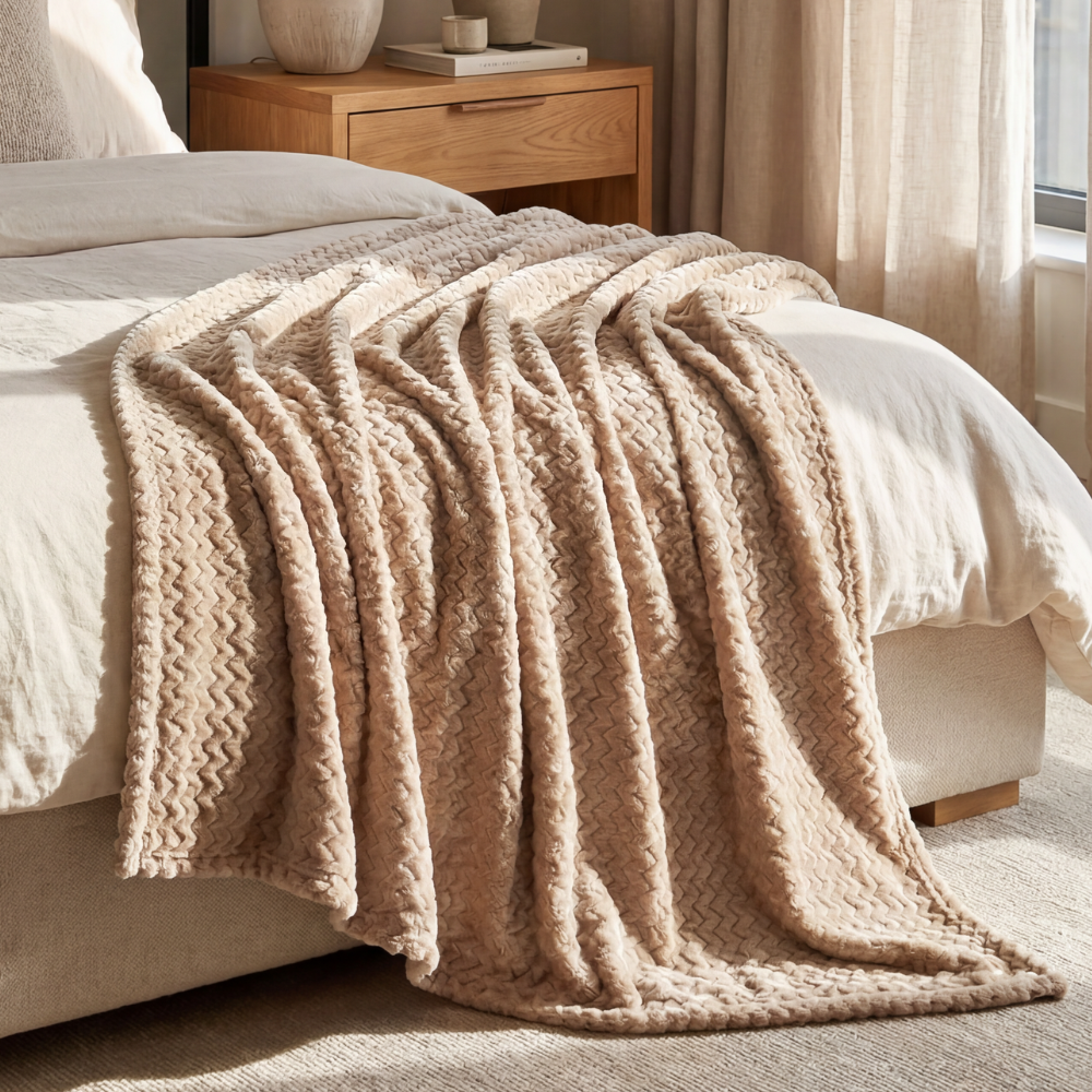 Manta Cozy Beige 160 x 210 cm