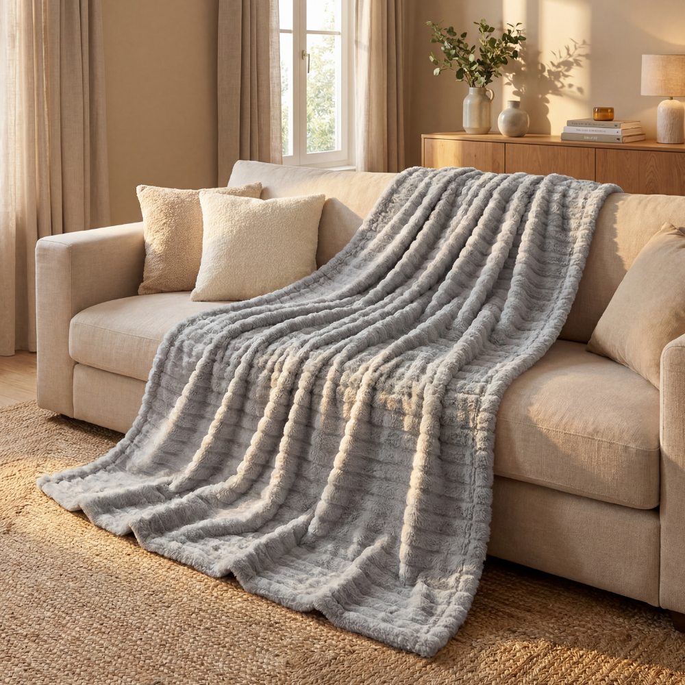 Manta Velvet Gris 200 x 230 cm