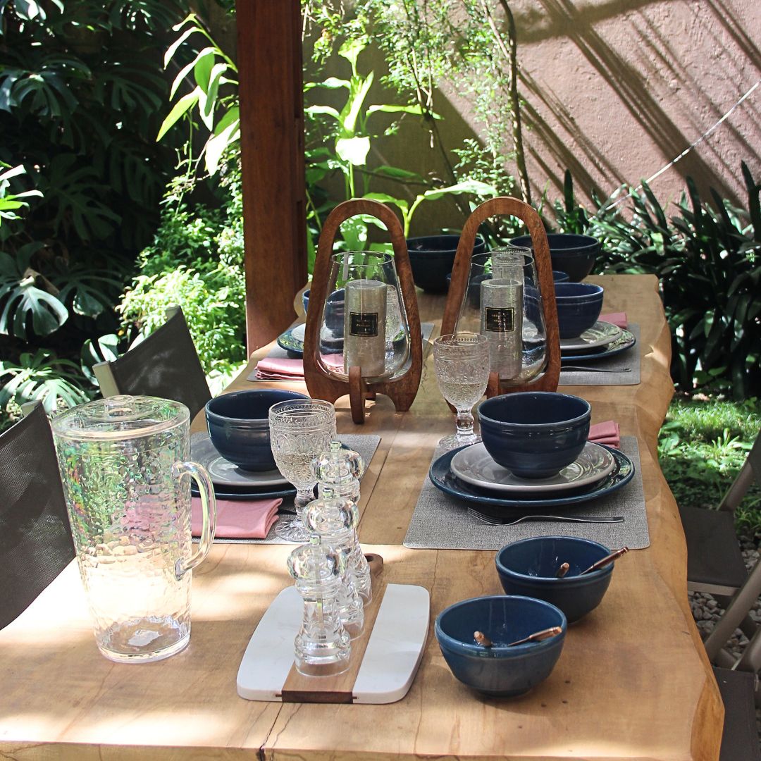 Juego 18 Piezas Lisboa Azul y Gris