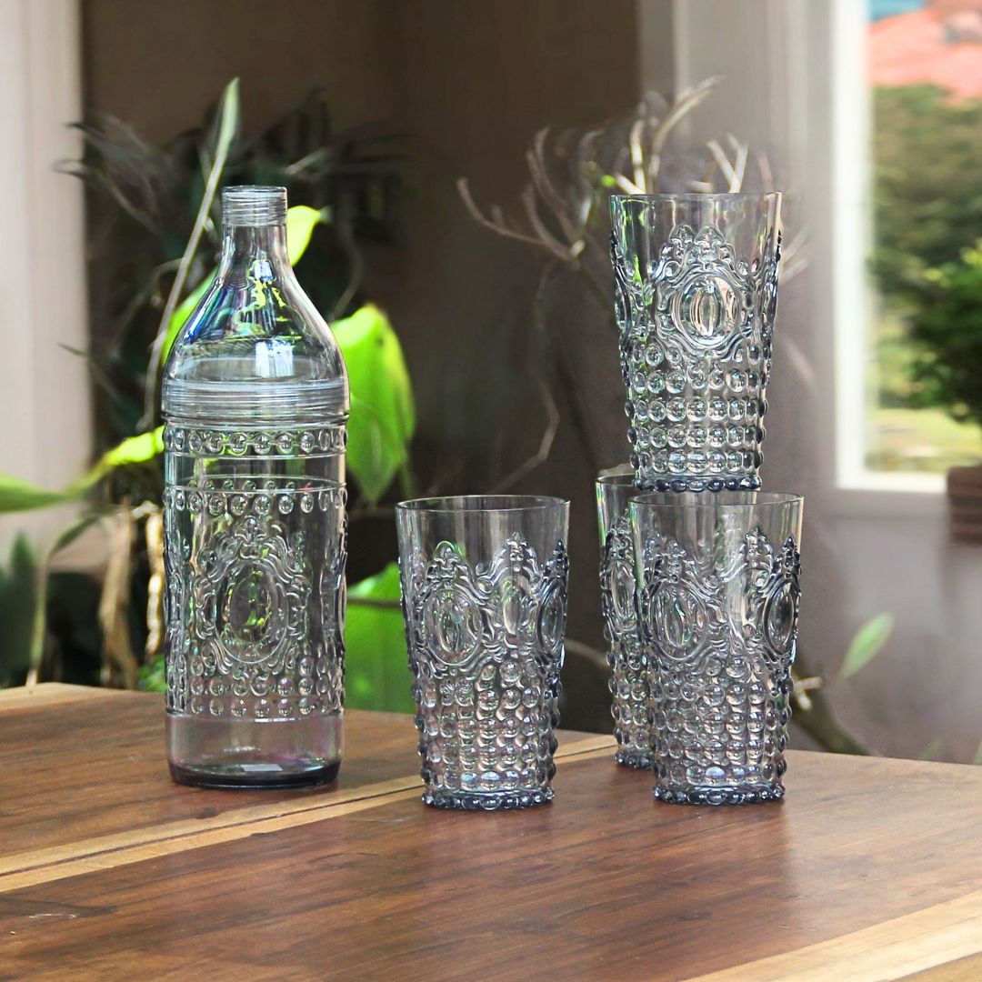 Pack Botella 1L + 4 Vasos Altos Imperial Smoky