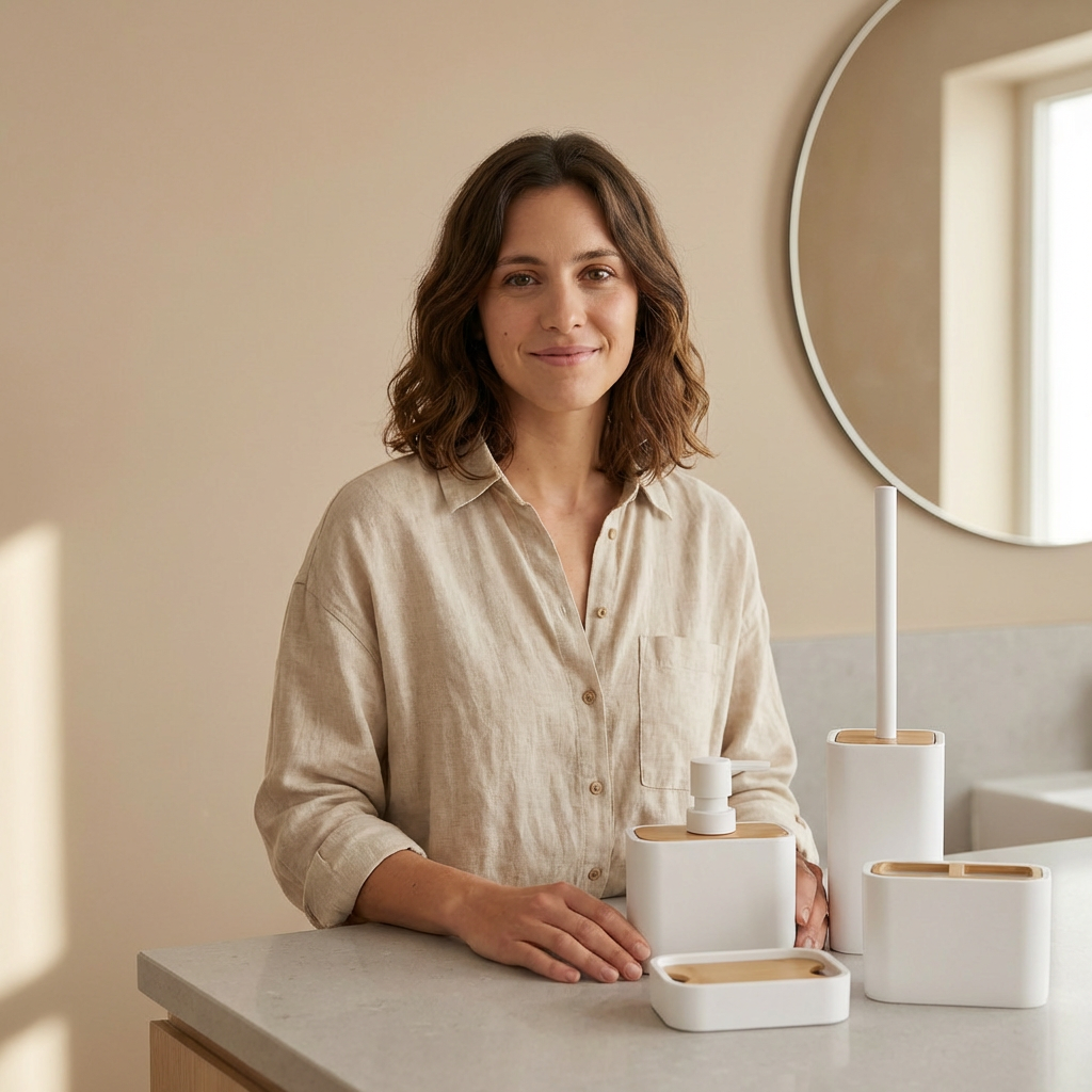 Set de Baño Halo Blanco x 4 Piezas