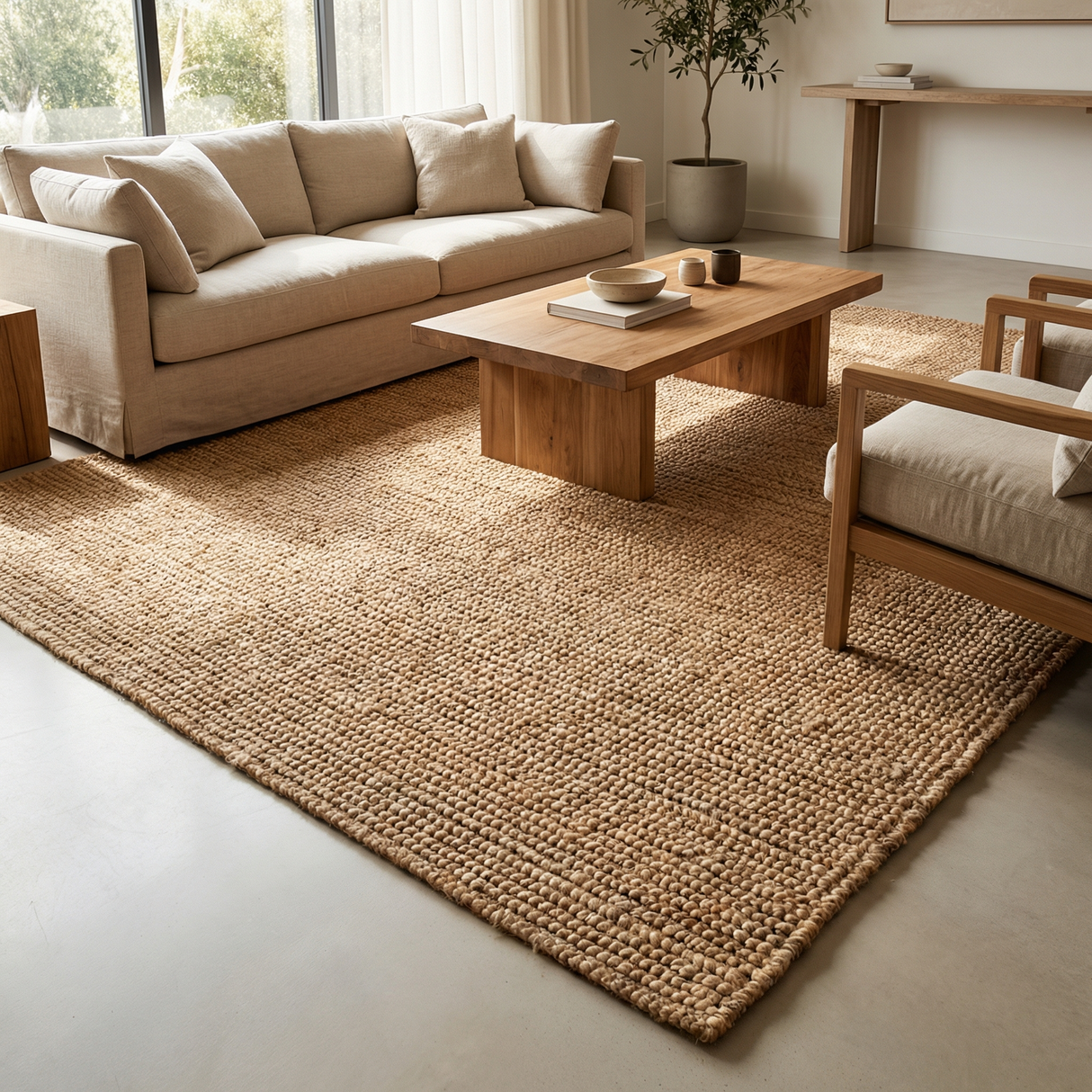 Alfombra de Yute Bucle 200 x 300 cm