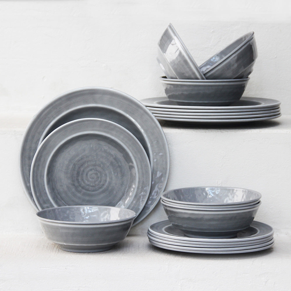 Juego 18 Piezas Melamina Gris