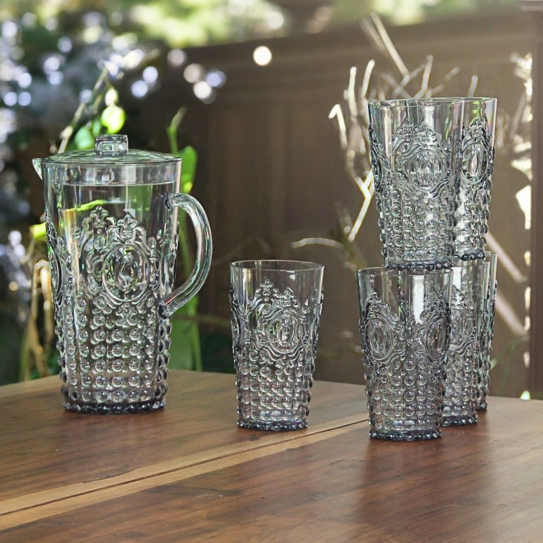 Pack 1 Jarra + 6 Vasos Altos Imperial Smoky