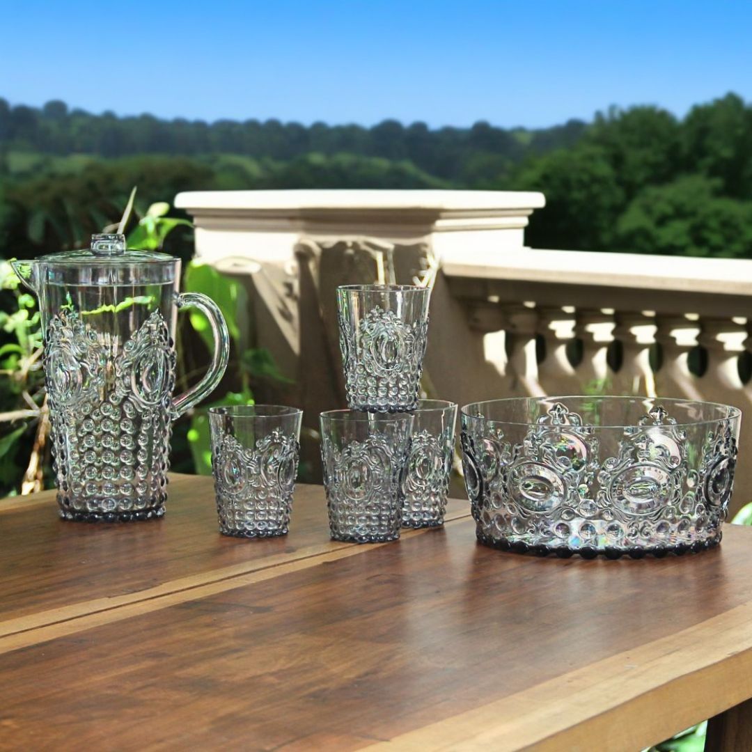 Pack 1 Jarra + 4 Vasos + Ensaladera Imperial Smoky