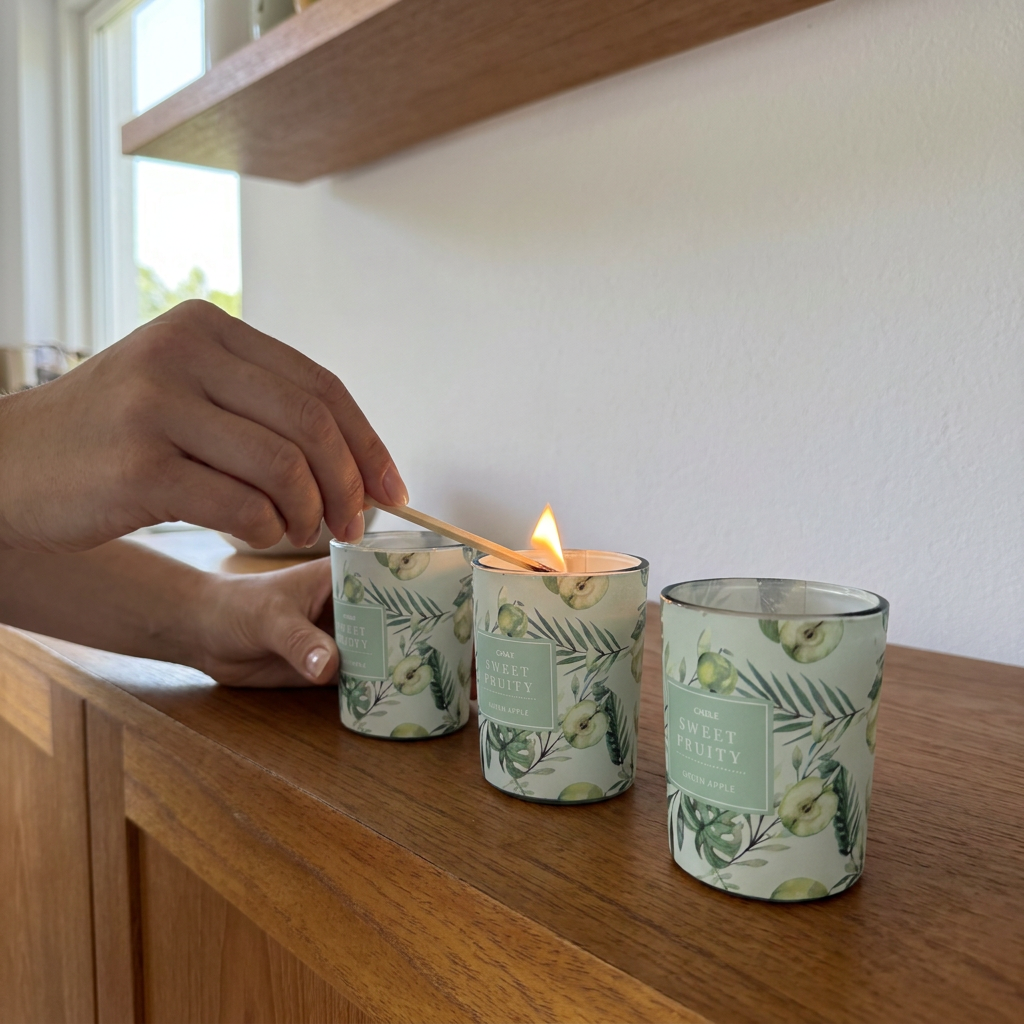 Set x3 Velas Sweet Fruity Green Apple