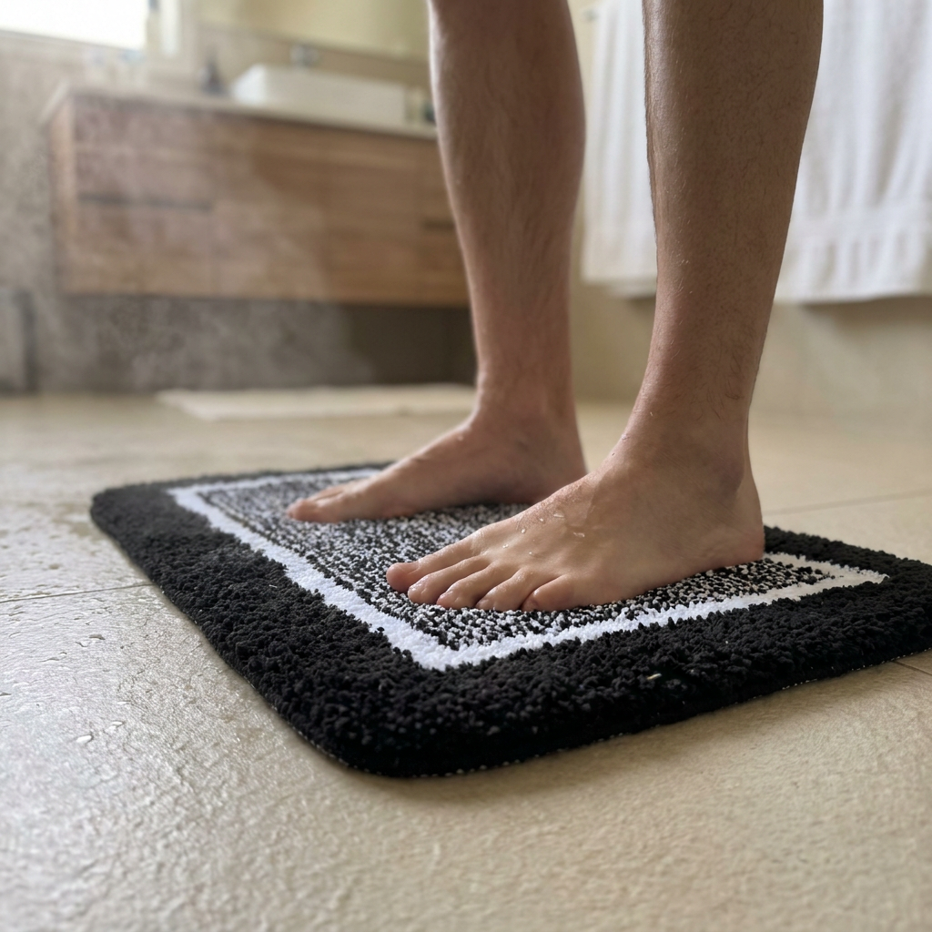 Alfombra de Baño Frame Negro 40 x 60 cm
