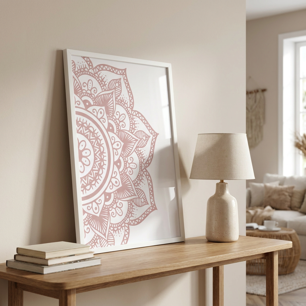 Cuadro Mandala Blanco 50×70 cm