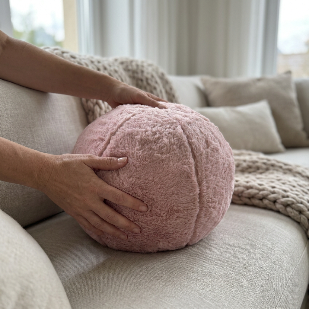 Almohadón Rosa Pompon