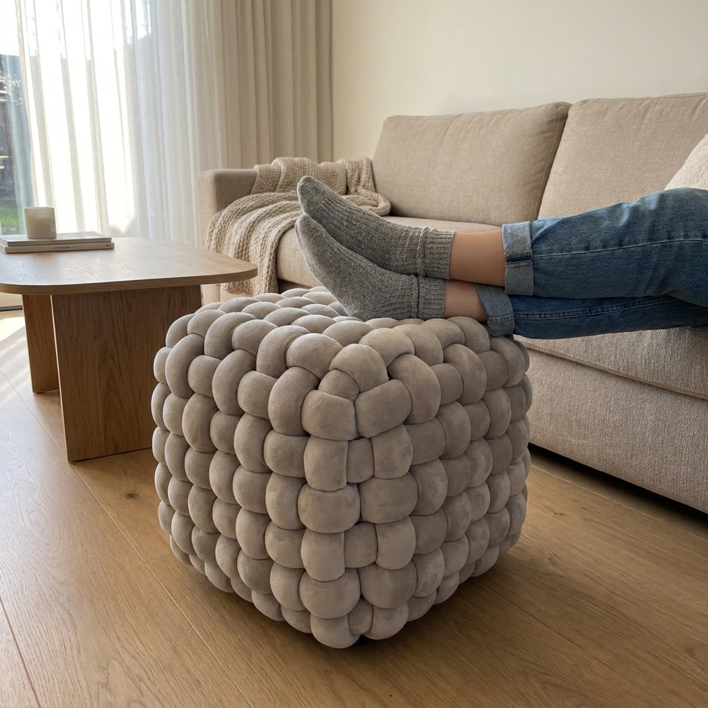 Banqueta Marshmallow Gris Chico