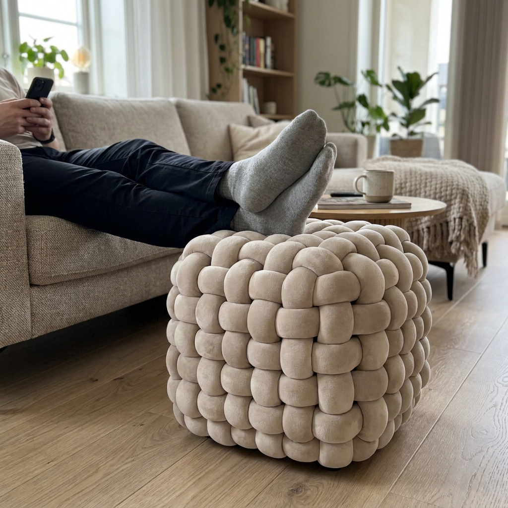 Banqueta Marshmallow Gris Chico