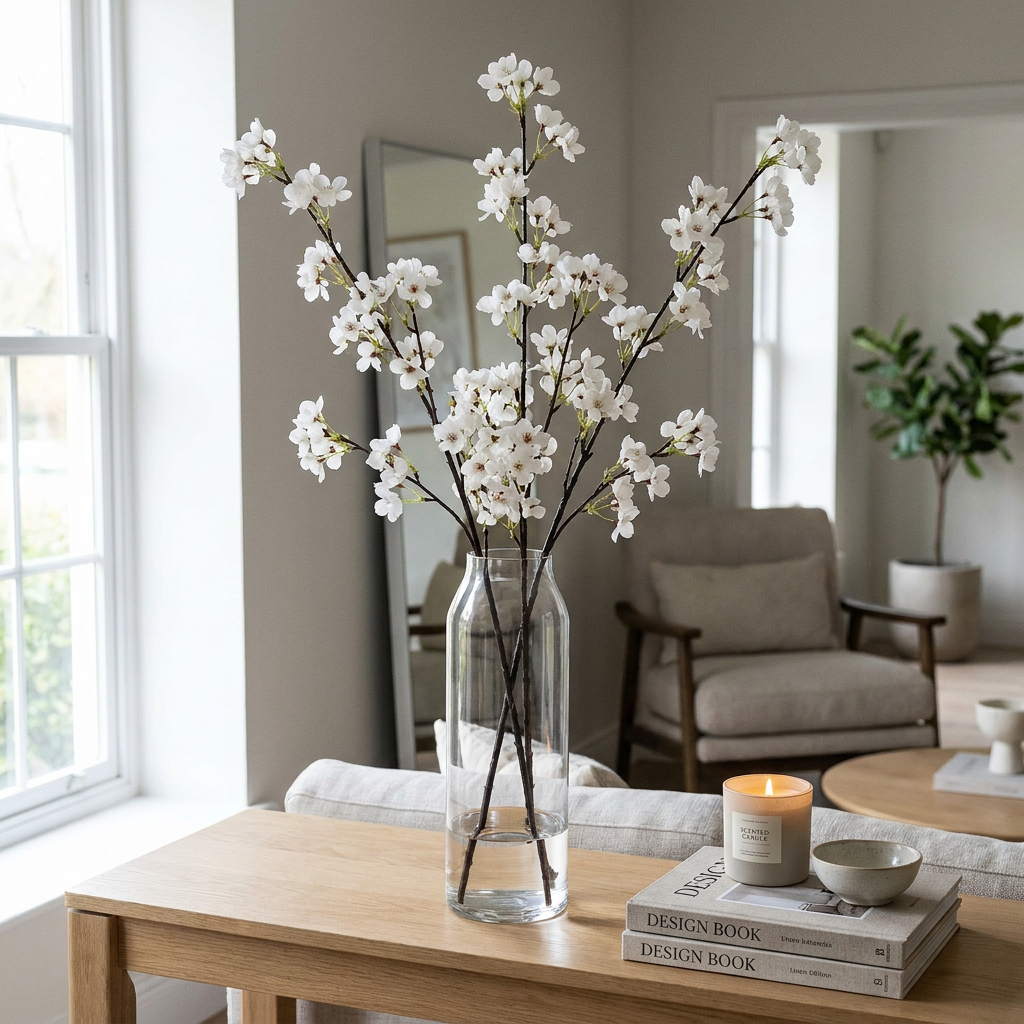 Cherry Blossom Bouquet White 110 cm