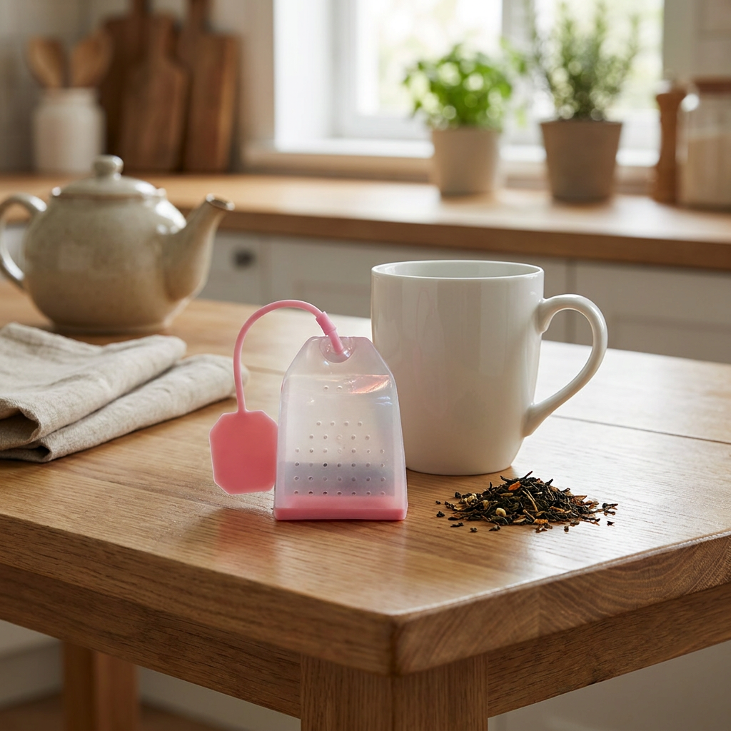 Infusor de Té Silicona Saquito Rosa