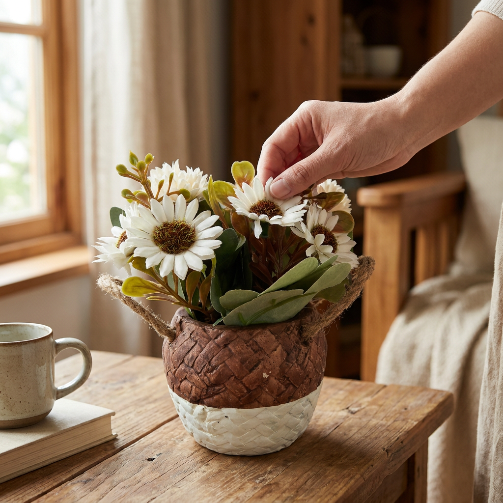 Maceta Rustic Garden Bouquet Crema