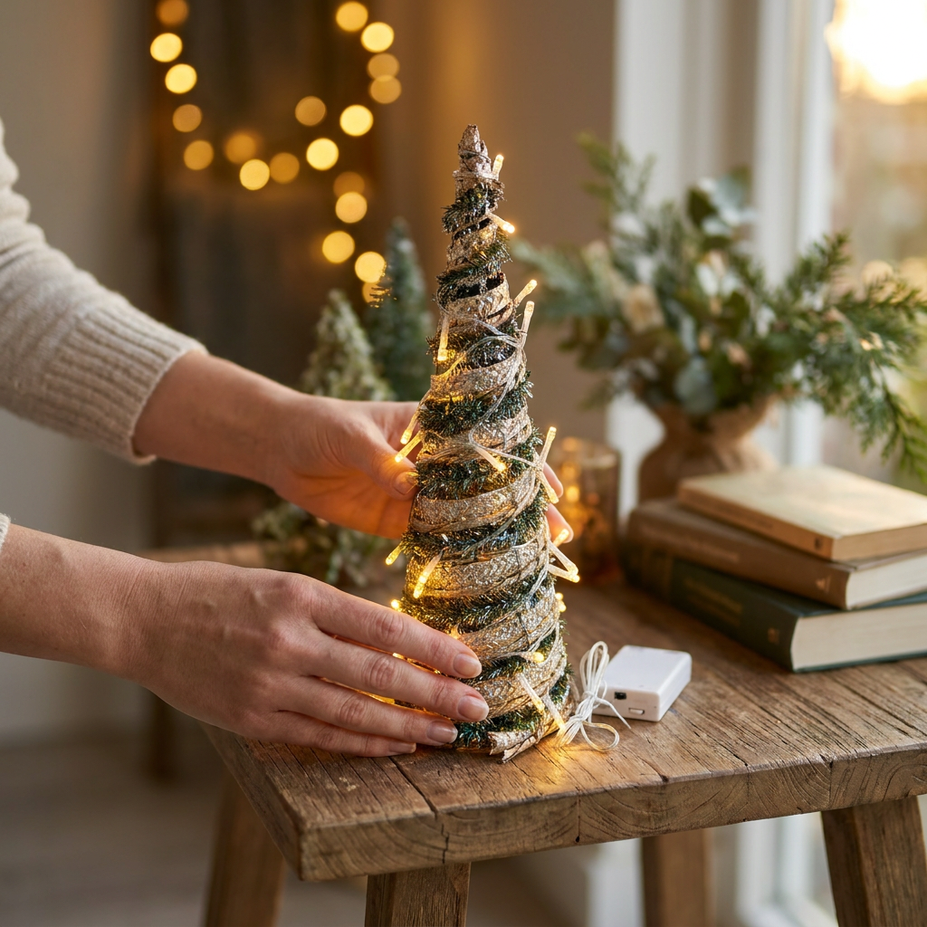 Árbol Golden Wrap Luminoso 40 cm