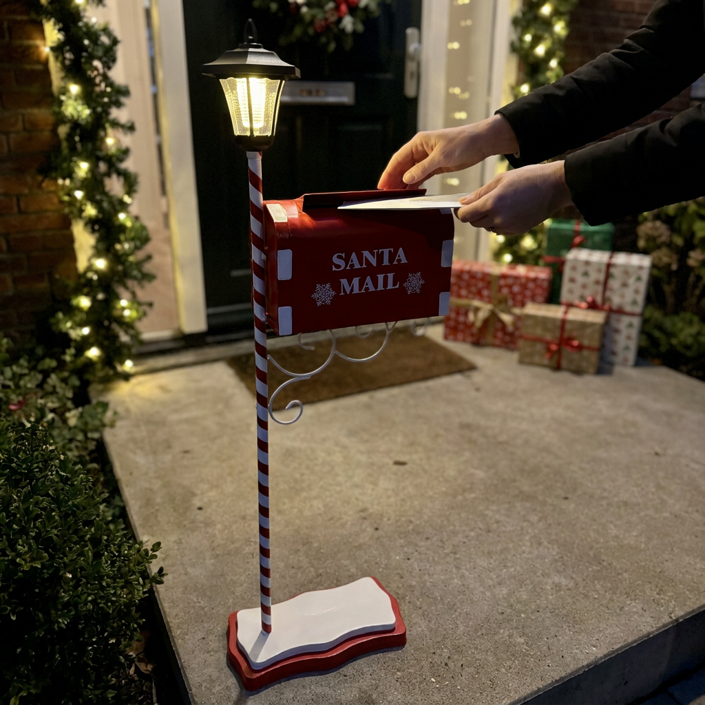 Santa Mailbox con Farol Solar 122 cm